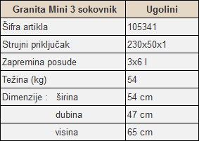 Ugolini Granita Mini 3 sokovnik